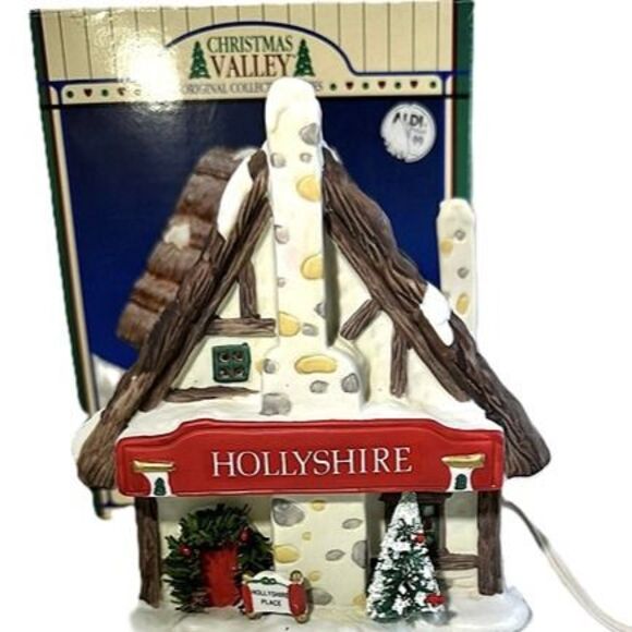 Christmas Valley Hollyshire Place – Porcelain Lighted Village Collectible House - Picture 2 of 9